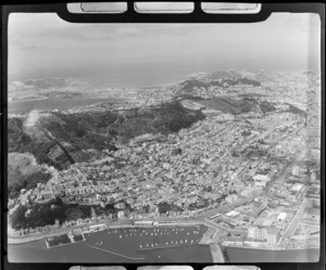 Wellington City, including Oriental Bay, Mt Victoria (foreground) and Lyall Bay (centre background)