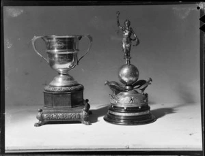 NI [North Island?], Air Pageant, showing Wigram Cup (left) and Herald Cup