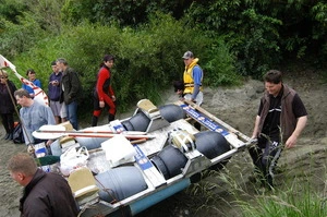 Photographs relating to rafts, West Coast Region