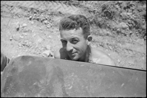 L F Sloane following retreating German forces on the Italian Front, World War II - Photograph taken by George Kaye