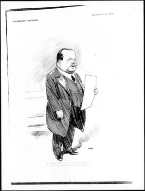 Low, David Alexander Cecil (Sir), 1891-1963 :Sir Joseph delivers a financial statement. Sydney Bulletin [ca 1906-1912].
