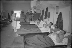 General view of Prime Minister Peter Fraser visiting ward at 2 New Zealand General Hospital, Caserta, Italy, World War II - Photograph taken by George Kaye