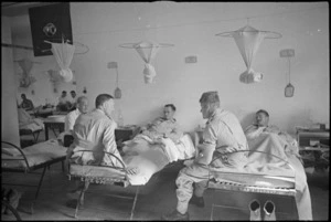 General Bernard Freyberg chatting with patients at 2 NZ General Hospital, Caserta, Italy, World War II - Photograph taken by George Kaye