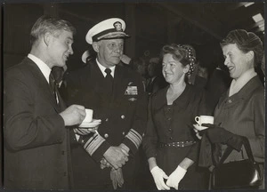 Sir Vivian and Lady Fuchs with Rear Admiral George J Dufek and Mrs Dufek