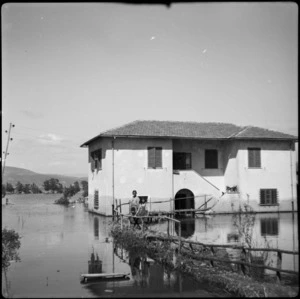 Farm-house on the flooded Pontine Marshes in Italy - Photograph taken by Cedric Mentiplay