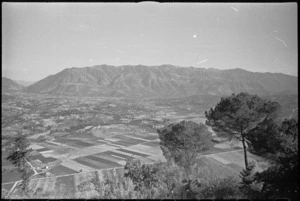 Looking across the country to Atina from Alvito, Italy, World War II - Photograph taken by George Kaye