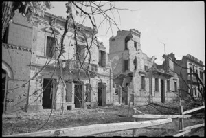 Damaged buildings in Orsogna, Italy, World War II - Photograph taken by George Kaye