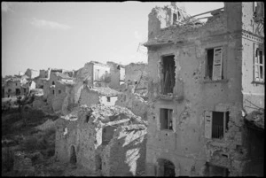Section of ruined buildings in Orsogna, Italy, World War II - Photograph taken by George Kaye