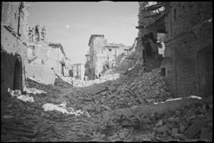Section of the ruins of the town of Orsogna, Italy, World War II - Photograph taken by George Kaye