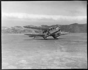 NZNAC (New Zealand National Airways Corporation), De Havilland Rapide aircraft, Tikaka, Rongotai airport, Wellington