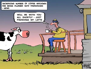 Hawkey, Allan Charles, 1941- :Increasing numbers of coffee machines are being plumbed into farmhouses - News. 15 June 2012