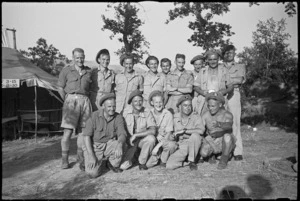 Group of New Zealanders from Ashburton at gala day of 46 Battery near Arce, Italy, World War II - Photograph taken by George Kaye
