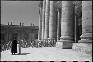 Party of World War II New Zealand soldiers entering St Peter's Basilica, Rome, Italy - Photograph taken by George Kaye