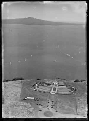 Savage Memorial, Orakei, Auckland with view of Rangitoto Island