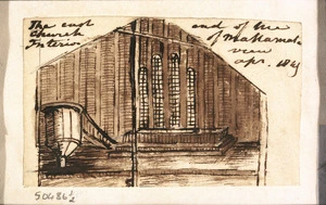 [Taylor, Richard], 1805-1873 :East end of the church of Matamata interior view 21 April 1849.