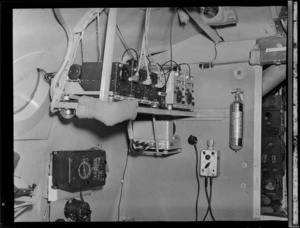 View of the radio operators controls within a Tasman class Flying Boat