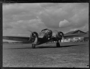 New Zealand National Airways Corporation (NZNAC) Lockheed Electra monoplane 'Kaka' (ZK-AGK) at Mangere Aerodrome, Auckland