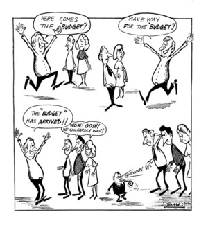 Lynch, James, 1947-:"Here comes the "BUDGET"!" 13 July 1981