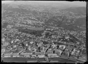 Wellington City, showing Jervois Quay and including Kelburn Park in the centre