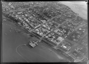 Tauranga township, showing commercial premises and houses