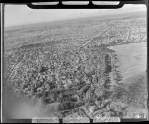 View to Hagley Park with Harper Avenue and the eastern suburbs, Christchurch City, Canterbury Region