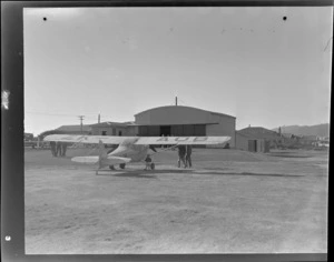 Auster ZK-AOB airplane, during the Auster tour, Greymouth airport