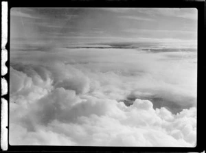 View of clouds from the visiting British Vickers Viking passenger plane G- AJJN while in flight