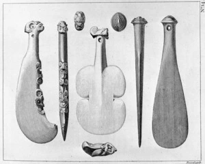 Miller, Benjamin John Frederick, fl 1770s :[Bludgeons used as weapons by the New Zealanders and called patoo-patoos] / Record sculp. - [London, 1773]