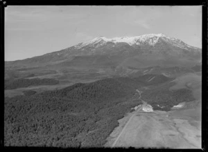 Chateau Tongariro, including Mount Ruapehu and pine plantations