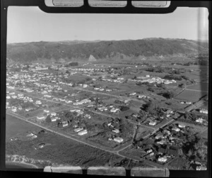 The town of Whakatane on the right bank of the Whakatane River, Bay of Plenty Region