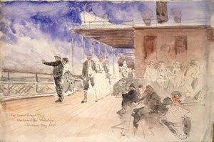 [Hodgkins, William Mathew] 1833-1898 :The Stewart Island trip on board the Wakatipu, Christmas day, 1895