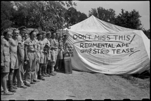 Popular sideshow at 5 NZ Field Regiment Gymkhana, Arce, Italy, World War II - Photograph taken by George Bull