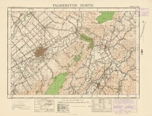 Palmerston North [electronic resource] / compiled from plane table sketch surveys & official records by the Lands & Survey Department ; W. Royel, Aug. 1942.