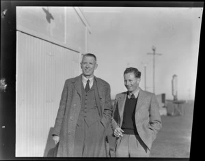 J Cuthill (left) and Mr Corbett, from the Aero Club, Invercargill