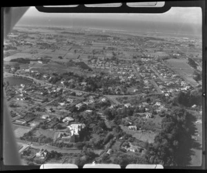 Wanganui, view from Virginia Lake over township out to sea, also includes housing and farmland