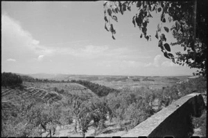 Panoramic view showing Italian villages of Strada and San Casciano during World War II - Photograph taken by George Kaye