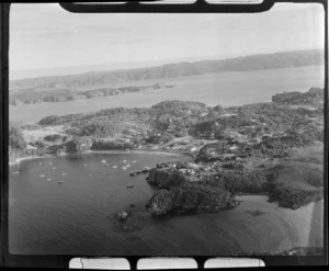 Stewart Island, includes harbour, boats, housing, wharf and township