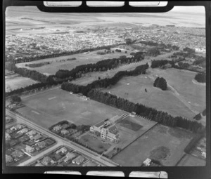 Southland Boys High School and grounds, Invercargill, includes farmland, housing and township