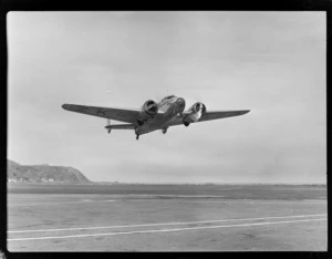 Lockhead Electra ZK-AFD 'Kuaka', taking off from Rongotai Airport (Wellington International Airport)