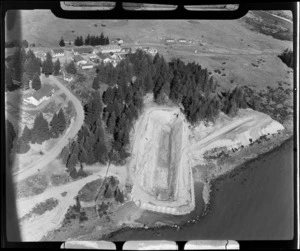 Tekapo, Mackenzie District, Canterbury Region, showing houses and hydro-electric station under construction