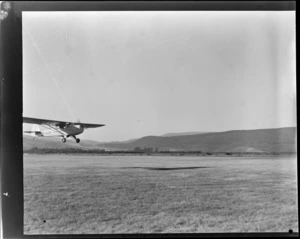 Aircraft ZK-AOB Auster J1B Aiglet, in flight, Queenstown, Otago region