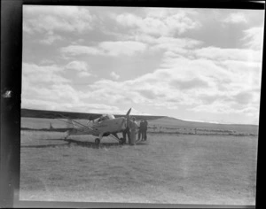 Auster tour, showing an Auster ZK-AOB airplane, Irishman's Creek, Mackenzie District