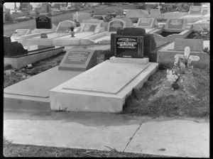 Headstones by Parkinson, at Hillsborough Cemetery, Auckland