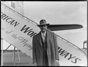 Portrait of Mr Victor Ross, a passenger on a Pan American World Airways flight