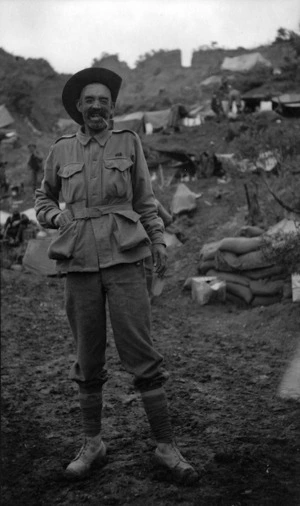 Australian trooper Huthwaite at the No 1 outpost, Gallipoli, Turkey