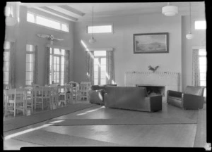 Interior of Auckland Aero Club, showing lounge area, Mangere, Manukau City, Auckland Region