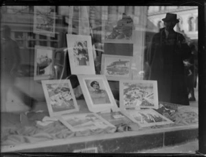 Hallenstein Brothers shop window, a display of BOAC (British Overseas Airways Corporation) photographs, Auckland