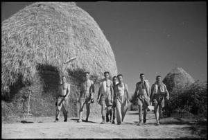 World War II New Zealand soldiers from Rest Camp near Ancona, Italy, on their way to the sea for a swim - Photograph taken by George Kaye
