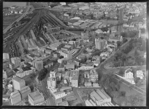 Princes Street and Anzac Avenue, Auckland City, including railway yards