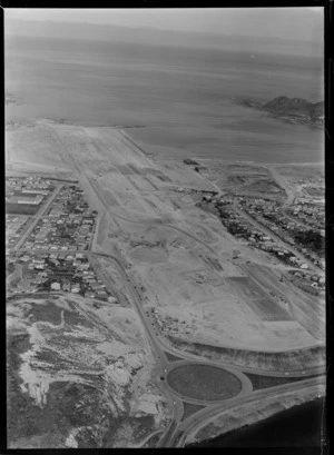 Rongotai Airport, Wellington, including housing and looking out to sea